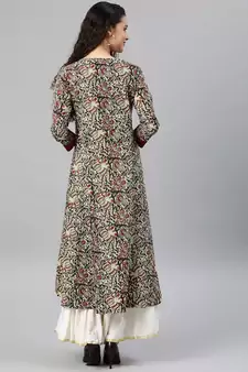 Women'S Cotton Kalamkari Print Anarkali Kurta