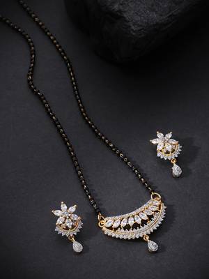 White cubic zirconia mangalsutra 1