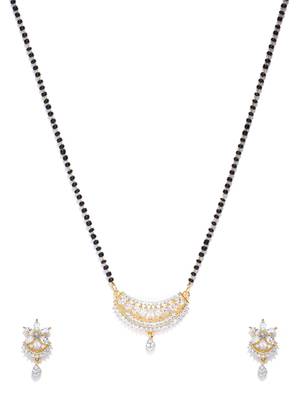 White cubic zirconia mangalsutra 3