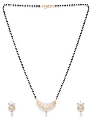 White cubic zirconia mangalsutra 4