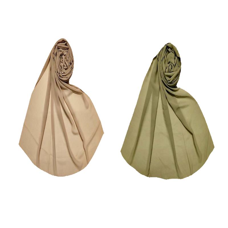 Set Of 2  Chiffon Fabric  Plain Chiffon Hijab  Size  70/180 Cm Stole For Women