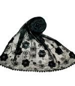 Green Best Seller Designer Flower Hijab  Stole For Women