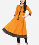 Women'S Cotton Slub Embroidered Anarkali Kurta