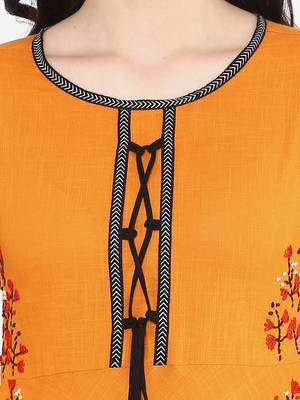 Women'S Cotton Slub Embroidered Anarkali Kurta 4
