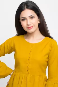 Women'S Mustard Women'S/Girls Cotton Slub Solid Top