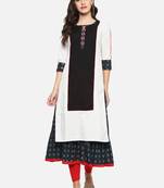 Women'S Cotton Flex Printed Kurta & Inner Set (White