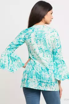 Women'S Turquoise Women'S/Girls Cotton Tie Die Printed Top