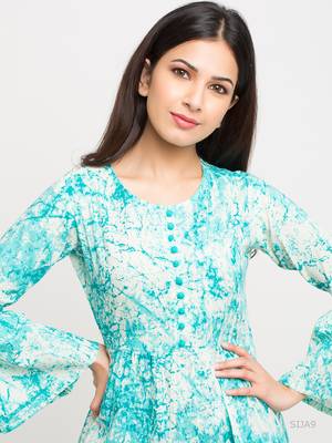 Women'S Turquoise Women'S/Girls Cotton Tie Die Printed Top 4