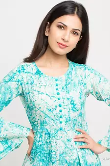 Women'S Turquoise Women'S/Girls Cotton Tie Die Printed Top