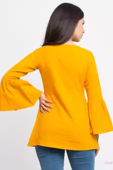 Women'S Yellow Women'S/Girls Cotton Slub Solid Top