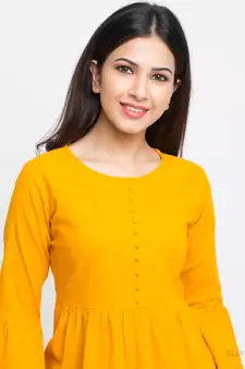 Women'S Yellow Women'S/Girls Cotton Slub Solid Top