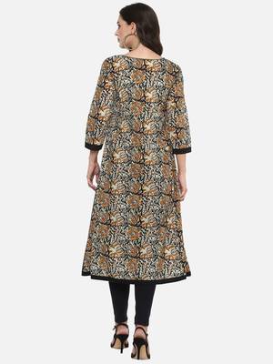 Women's Cotton Kalamkari A-Line Anarkali Kurta 4