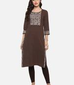 Women'S Cotton Straight Printed Kurta