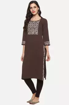 Women'S Cotton Straight Printed Kurta