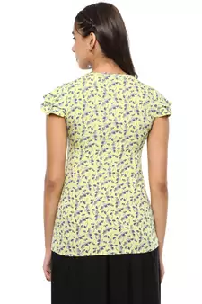 Women's Green Rayon Printed Top