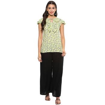 Women's Green Rayon Printed Top 5