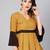 Women's Mustard Cotton Flex Stripes Printed Peplum Top