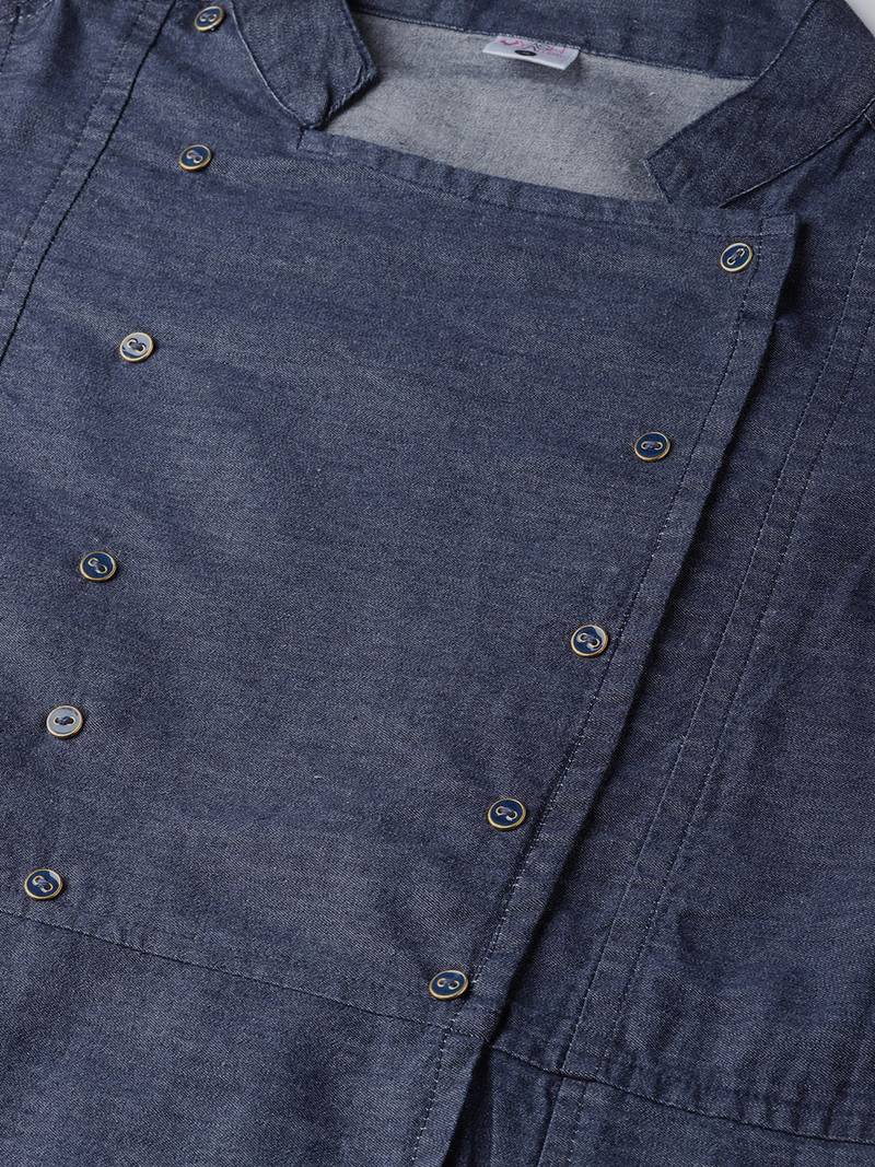 Women'S Blue Denim Regular Top