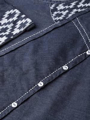 Women'S Blue Denim Regular Top 2