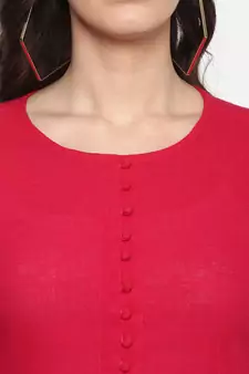 Women'S Pink Women'S/Girls Cotton Slub Solid Top