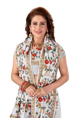 White Embroidered Georgette Saree With Blouse 4
