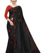 Black Embroidered Silk Saree With Blouse