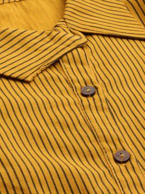 Women'S Mustard Womens Cotton Flex Printed Shirt 2