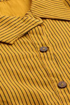 Women'S Mustard Womens Cotton Flex Printed Shirt