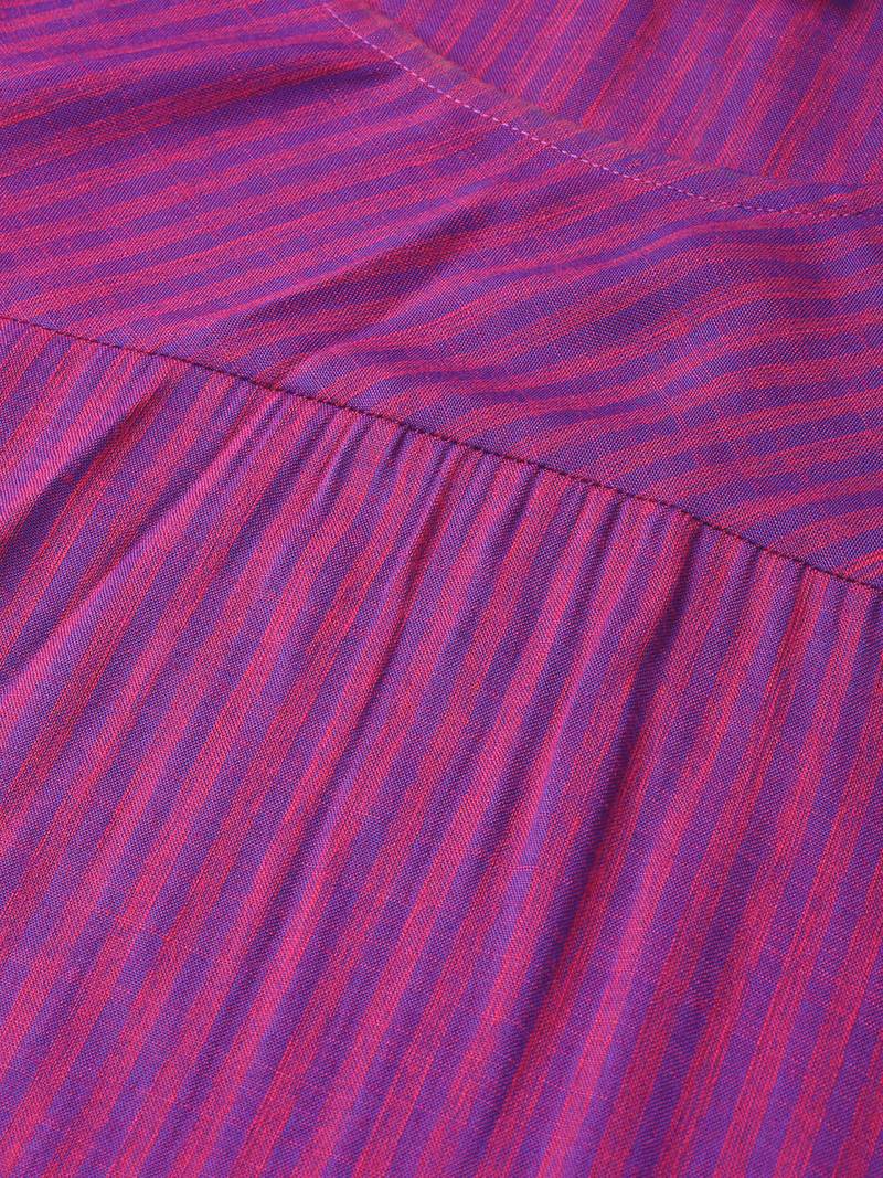 Women'S Purple Viscose Stripe Regular Top
