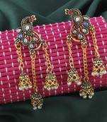 Stylish Multicolor Peacock  Tassel Jhumki Earrings