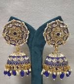 Blue Meenakari Jhumkas