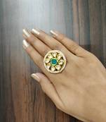 Green Kundan Ring