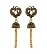 Beautiful Peacock Heart Shape Tassel Dangler Earrings For Women
