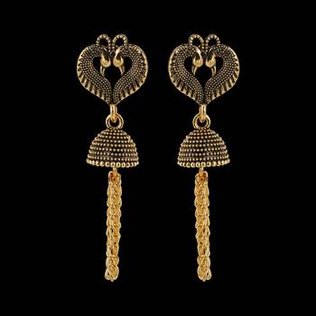 Beautiful Peacock Heart Shape Tassel Dangler Earrings For Women 3