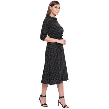 Black woven cotton short-dresses 4