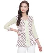 White printed cotton cotton-tops