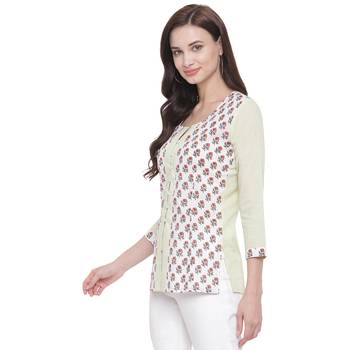 White printed cotton cotton-tops 3