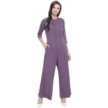 Purple plain crepe dresses 1