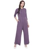 Purple plain crepe dresses