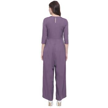 Purple plain crepe dresses 5