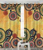 INDIANCRAFT Bohemian Style Mandala Pattern Curtains Room Darkening Window Panel Set for Living, Dining, Bedroom
