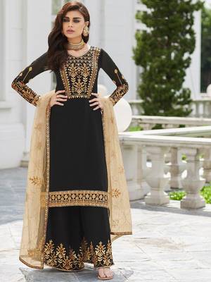 Black embroidered georgette salwar 1