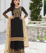 Black embroidered georgette salwar