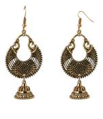 Spunky Golden Chandbali With Small Jhumki Earrings For Women