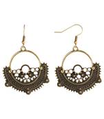Attractive Golden Designer Round Chandbali Earrings For Women