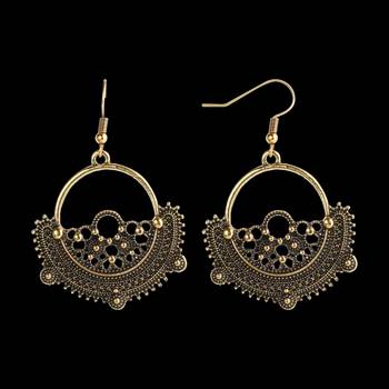 Attractive Golden Designer Round Chandbali Earrings For Women 2