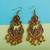 Dazzling Golden Arabic Design With Dangler Chandelier Earrings For Women