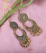 Golden Round With Chandbali Dangler Earrings For Women