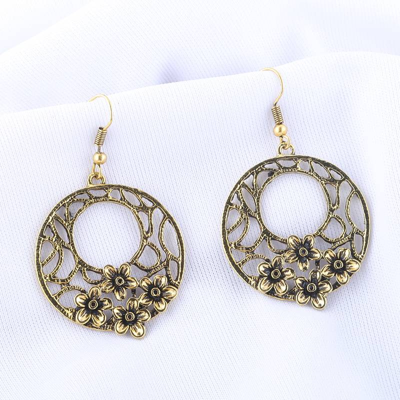 Designer Golden Fish Hook Earrings For Women