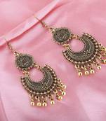 Appealing Golden Round With Chandbali Dangler Earrings For Women